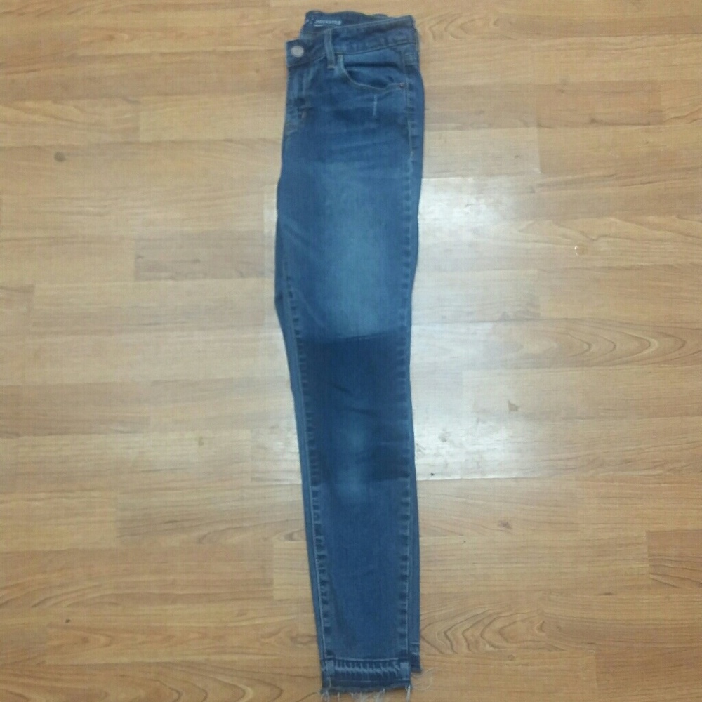 OLD NAVY Frayed Hem Patch Skinny Jeans - 0